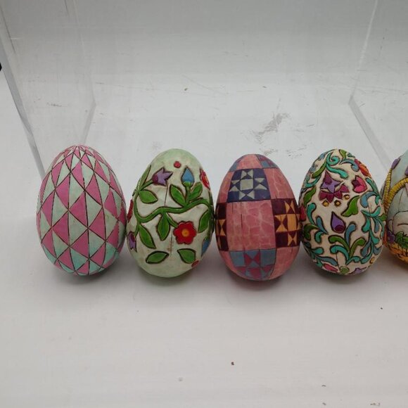 Colorful  Five (5) Jim Shore Easter Eggs - Picture 4 of 5